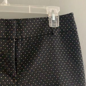 Crop dress pant - black with gold threading